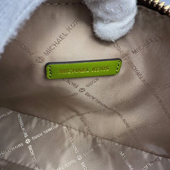 Michael Kors Meadow Green Empire Contrast Medium Chain Pouchette Shoulder Bag - Picture 11 of 16